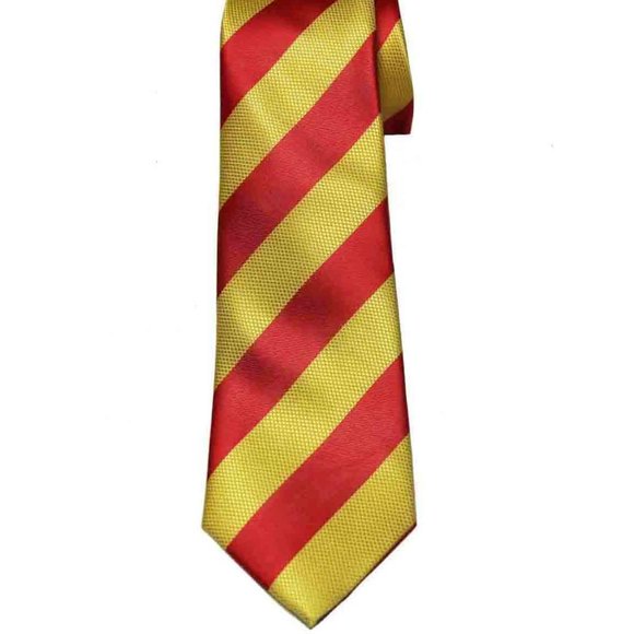 Gascoigne Repp Stripe Tie Handmade Silk Red Yellow Men's - Picture 1 of 1